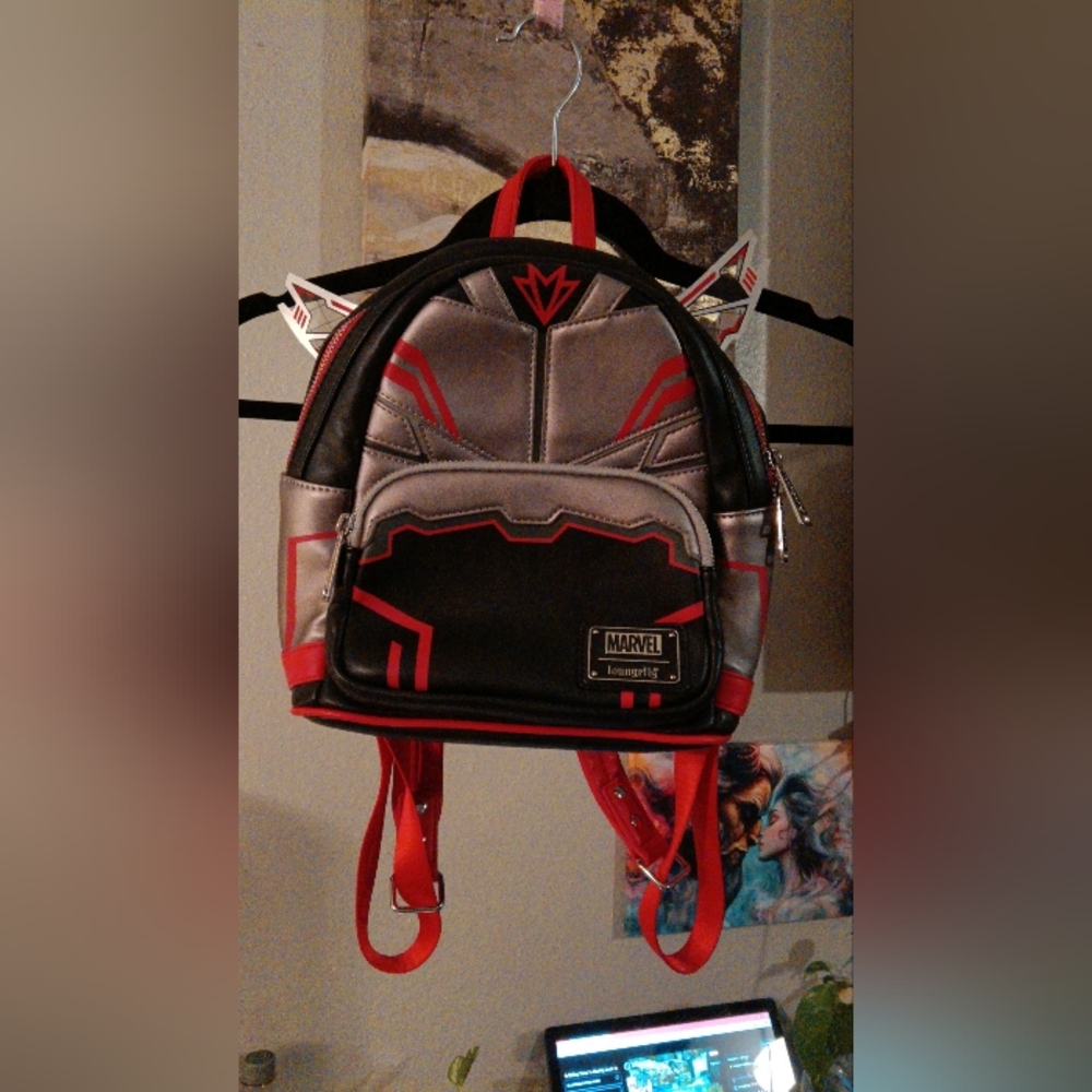 Loungefly Marvel Falcon Black and Red Backpack